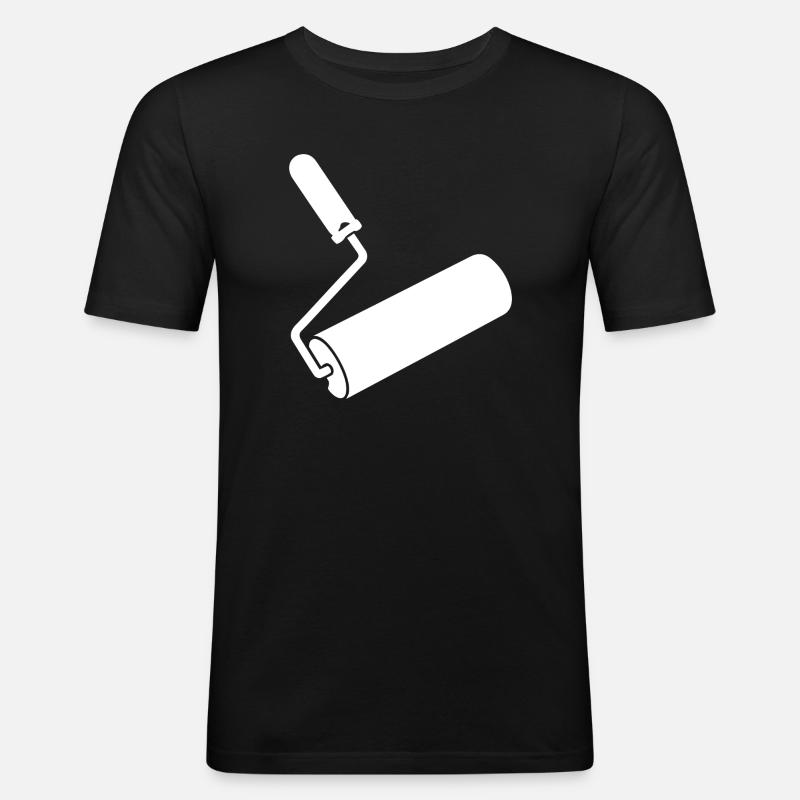 Farbrolle – Handwerker Logo Design - Männer Slim Fit T-Shirt - Schwarz