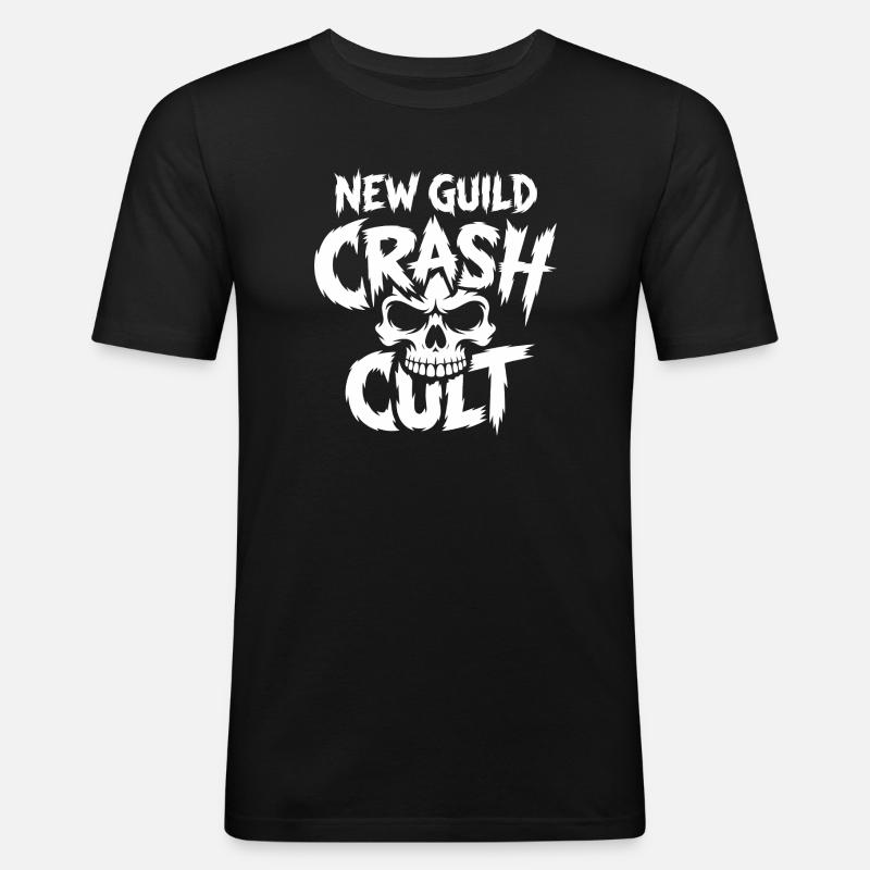 New Guild Crash Cut Skull - Men's Slim Fit T-Shirt - black