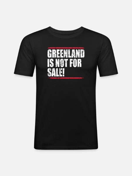 Greenland Is Not For Sale - Men's Slim Fit T-Shirt - black