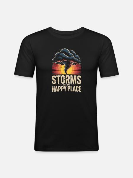 Storme er mit lykkested - Herre Slim Fit T-Shirt - sort