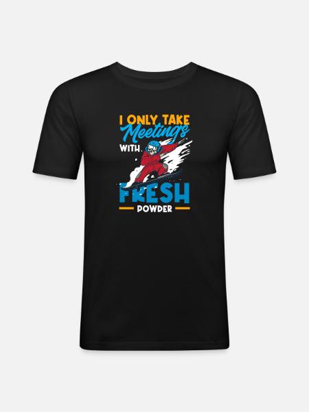 Snowboarden Snowboardtreffen Sessellift - Männer Slim Fit T-Shirt - Schwarz