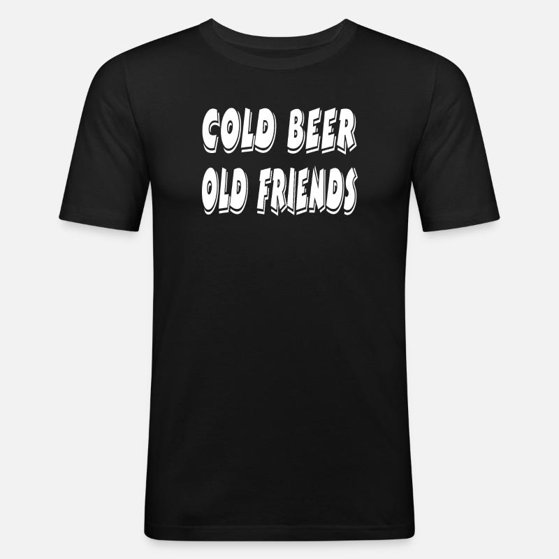 Bier - Männer Slim Fit T-Shirt - Schwarz