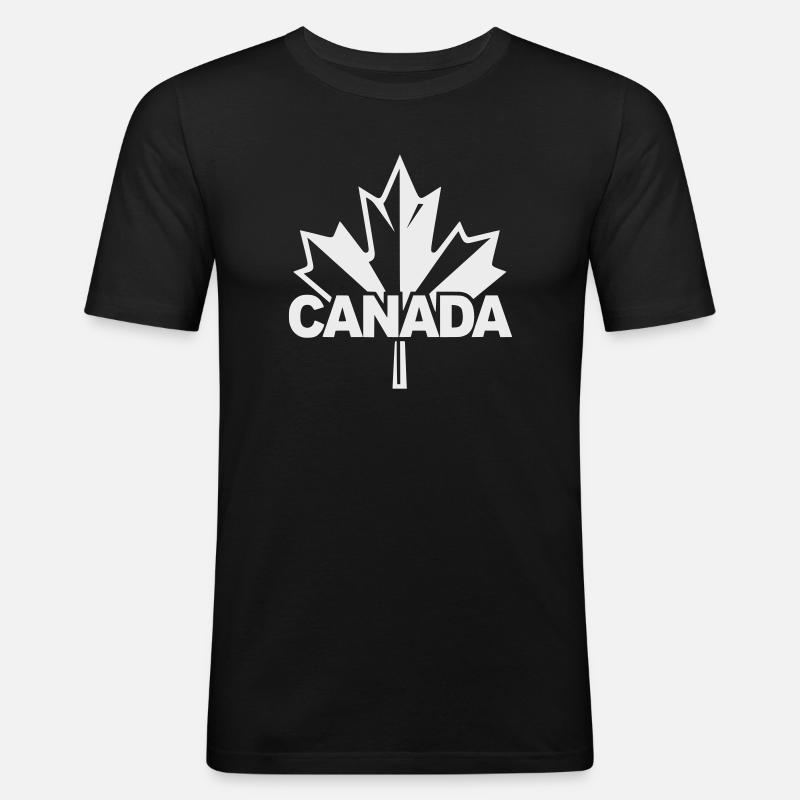 Canada Maple Leaf Logo - Men's Slim Fit T-Shirt - black