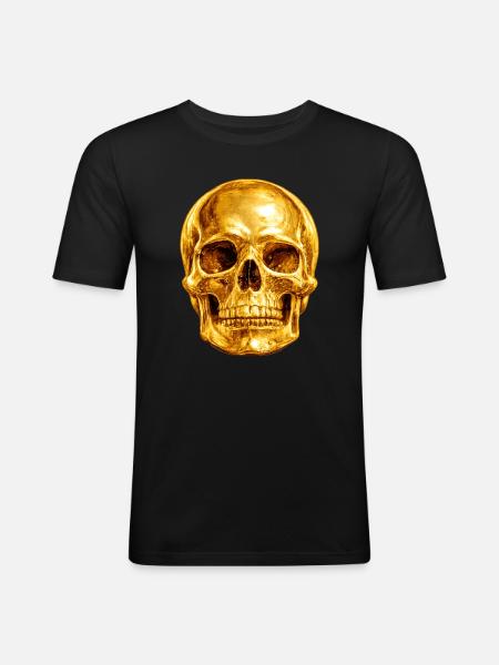 Golden Skull Luxury Gothic - Men's Slim Fit T-Shirt - black