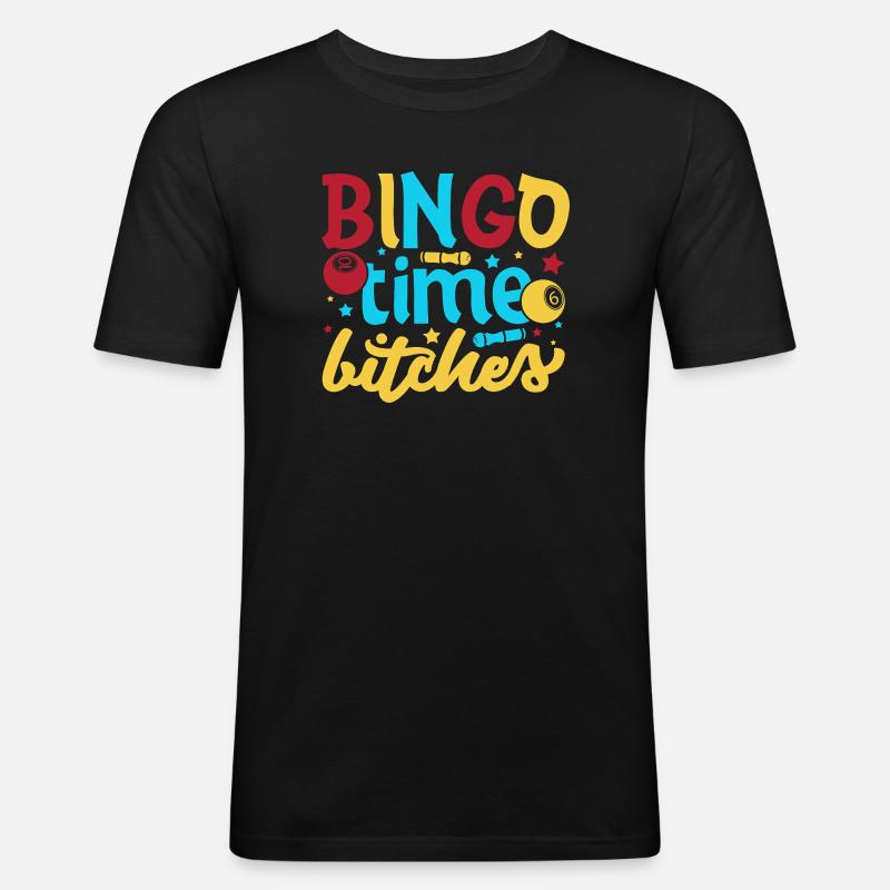 Bingo Game Bingo Time Bitches Bingo - Männer Slim Fit T-Shirt - Schwarz