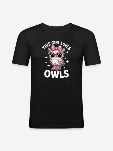 Owl Sayings Owls Funny Owls Gift - Men's Slim Fit T-Shirt - black