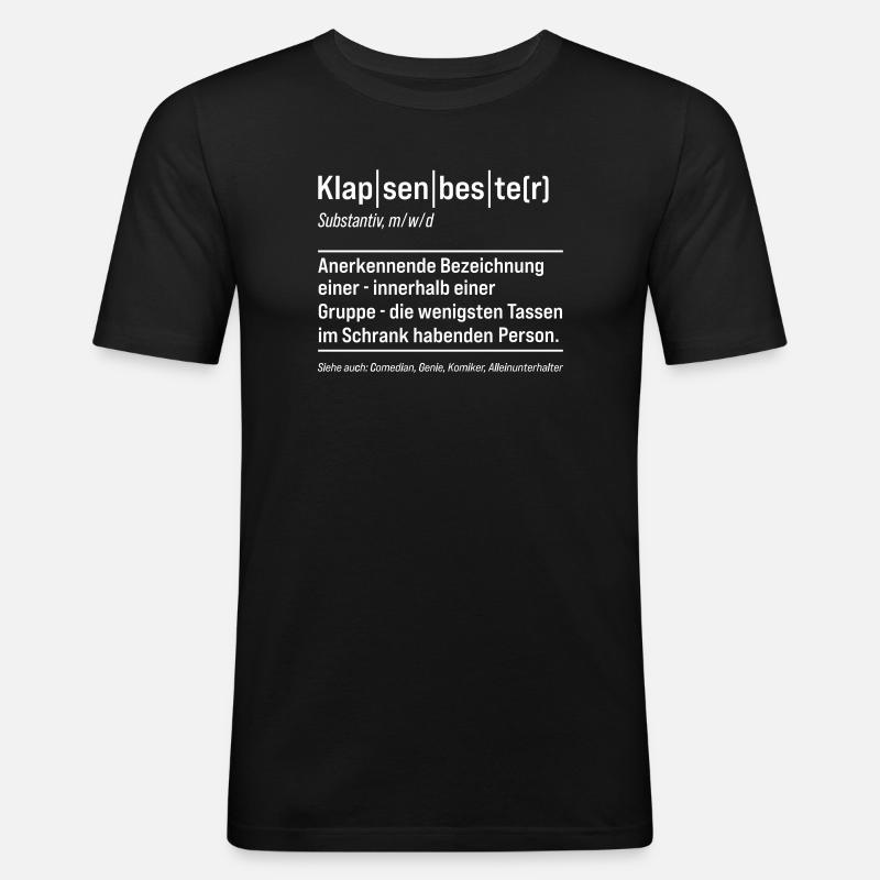 Klapsenbester Definition Fun Sprüche - Männer Slim Fit T-Shirt - Schwarz