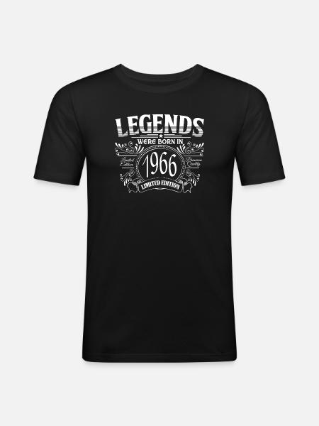 60th Birthday Legends 1966 Vintage Premium Quali - Men's Slim Fit T-Shirt - black