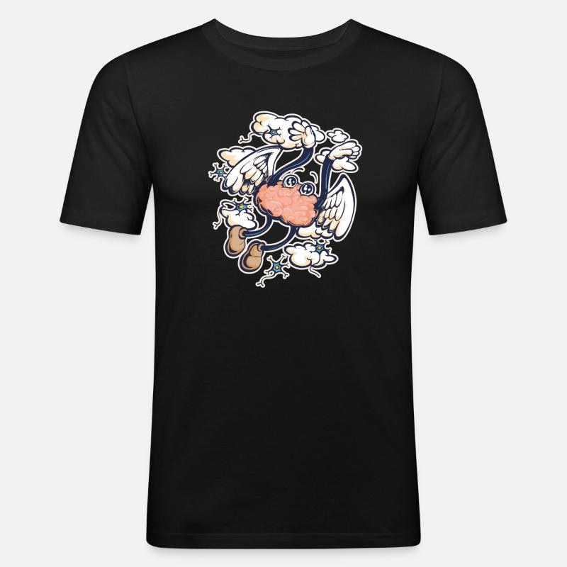 Ekstatisches Gehirn - Männer Slim Fit T-Shirt - Schwarz