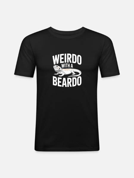 Weirdo Beardo Lizard Tee - Men's Slim Fit T-Shirt - black