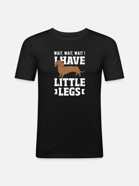 Attends-moi, j’ai de petites jambes - T-shirt près du corps Homme - noir