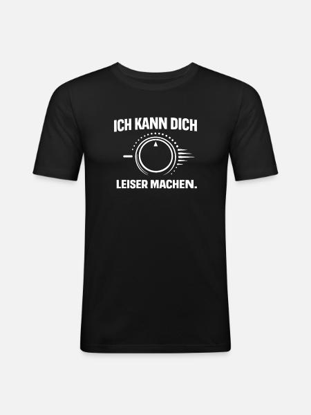 Hörgerät – Ich kann dich leiser machen - Männer Slim Fit T-Shirt - Schwarz
