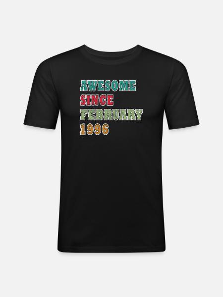 February 1996 Birthday Legend - Men's Slim Fit T-Shirt - black