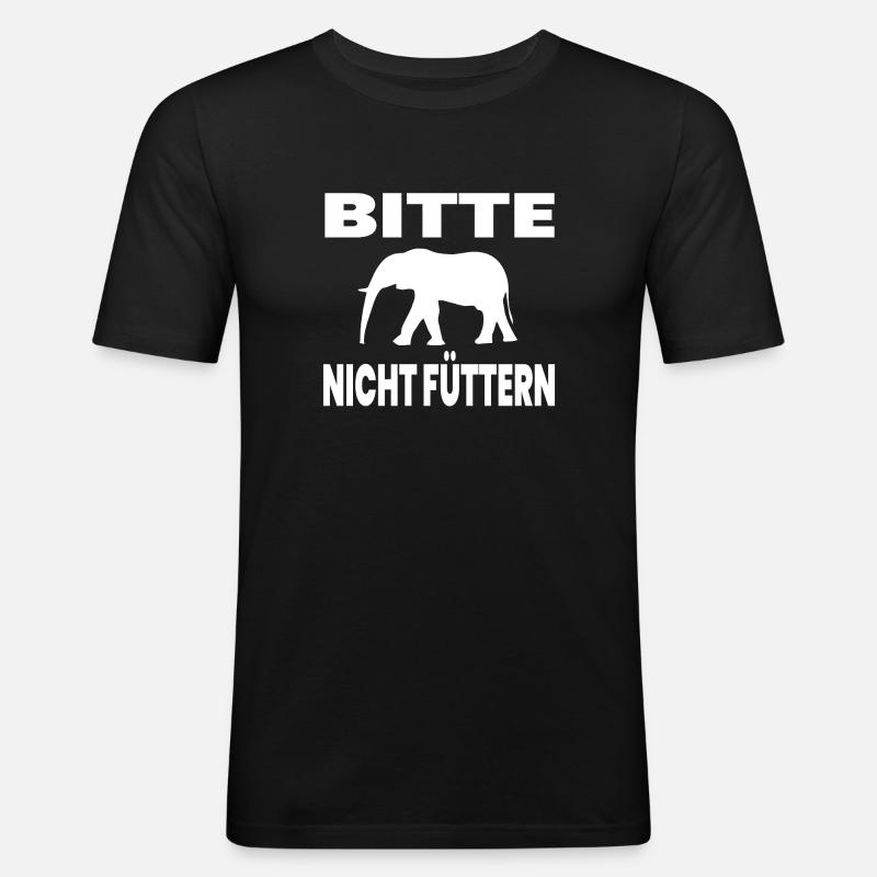 Elefant - Männer Slim Fit T-Shirt - Schwarz
