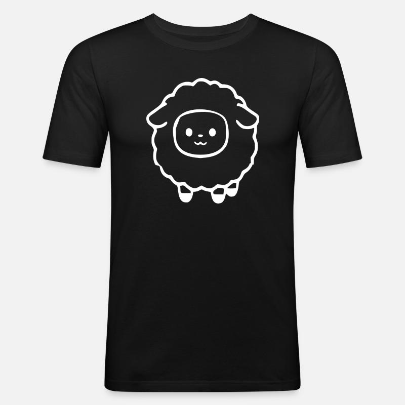 Schaf Schäfchen Lamm - Männer Slim Fit T-Shirt - Schwarz