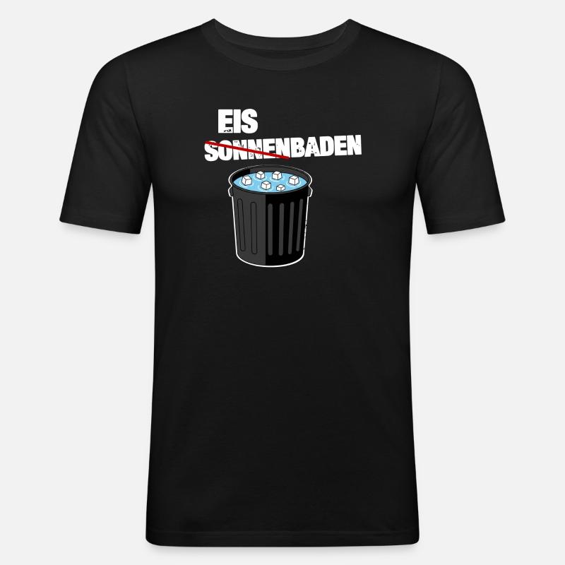 Eis statt Sonnenbaden - Männer Slim Fit T-Shirt - Schwarz
