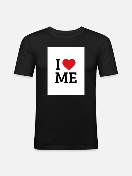 I Love Me Heart – Self-Love - Men's Slim Fit T-Shirt - black