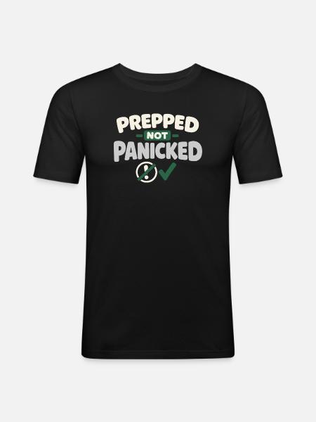 Calmness beats panic, lifestyle, - Men's Slim Fit T-Shirt - black