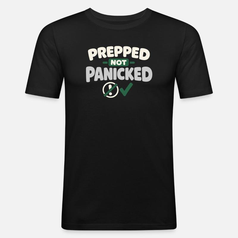 Ruhe Schlägt Panikbereitschaft, Lebensstil, - Männer Slim Fit T-Shirt - Schwarz