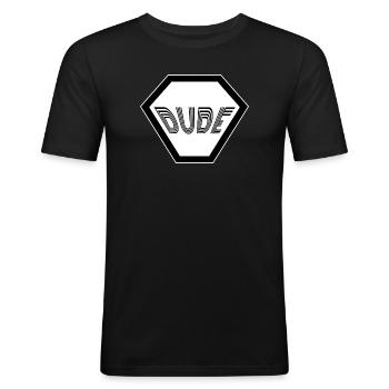 Dude Retro Mann Junggeselle Männer Typ Kerl - Männer Slim Fit T-Shirt - Schwarz - Vorne - Nik (191cm)