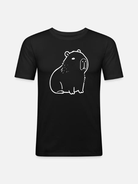 Capybara capybara white - Men's Slim Fit T-Shirt - black