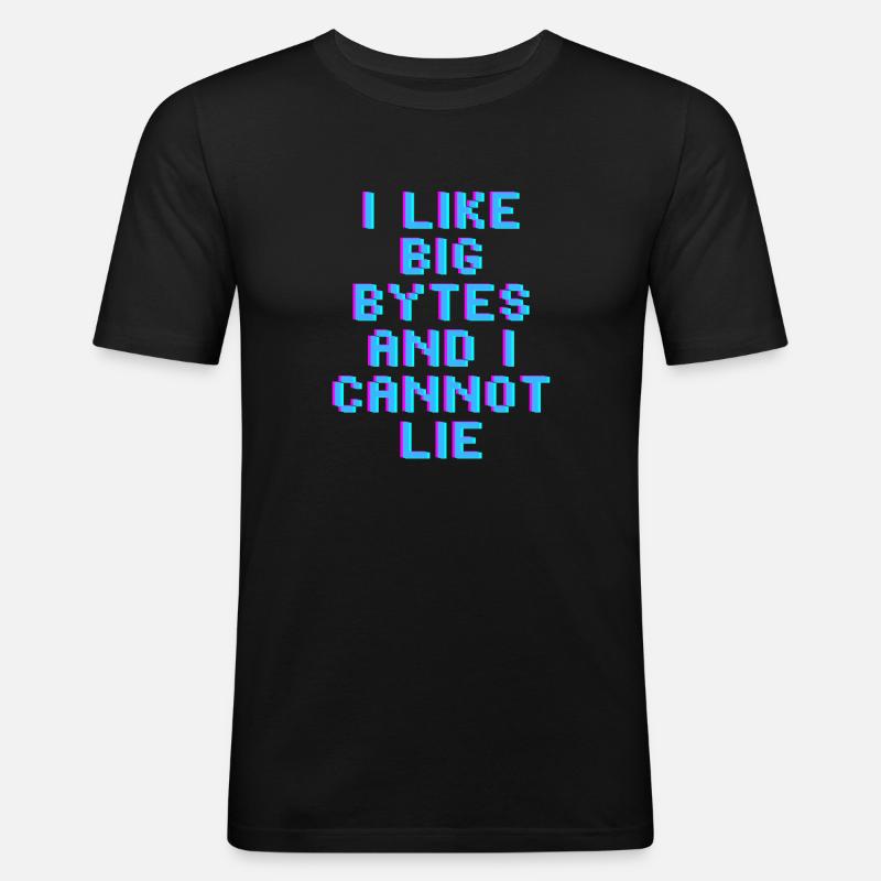 Ich mag große Bytes - Männer Slim Fit T-Shirt - Schwarz