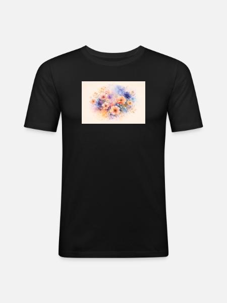 Aquarell-Design - Männer Slim Fit T-Shirt - Schwarz