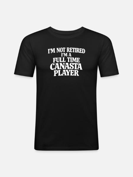Full-time Canasta player - Men's Slim Fit T-Shirt - black