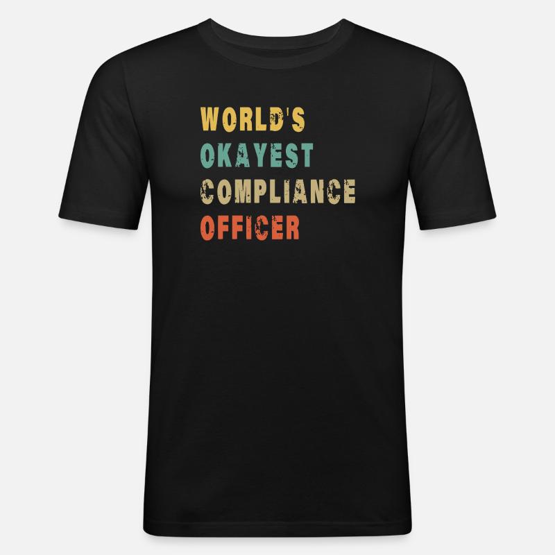 Der weltweit beste Compliance-Beauftragte - Männer Slim Fit T-Shirt - Schwarz