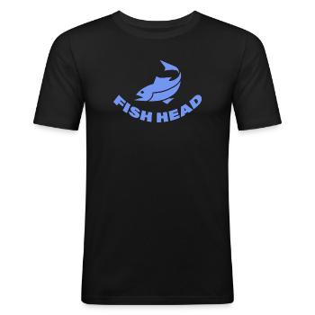 fish head - Men's Slim Fit T-Shirt - black - Front - Nik (191cm)