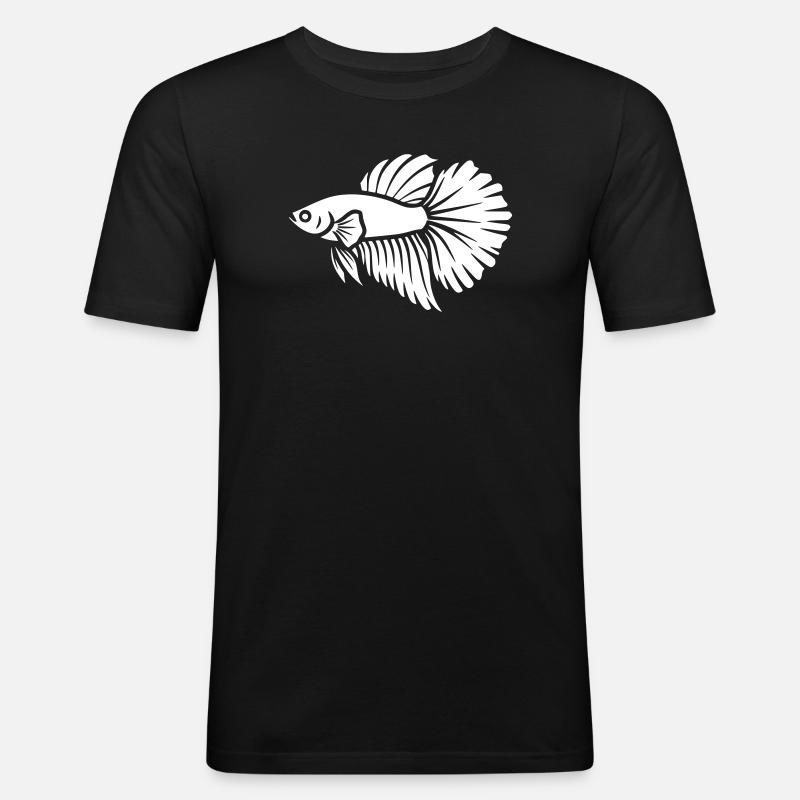 Betta Fish Aquarium Vector - Men's Slim Fit T-Shirt - black