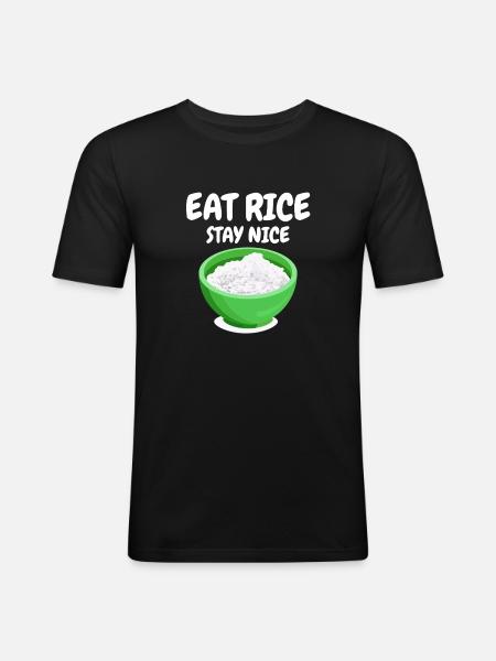 Rice International Cuisine Rice Lovers - Men's Slim Fit T-Shirt - black