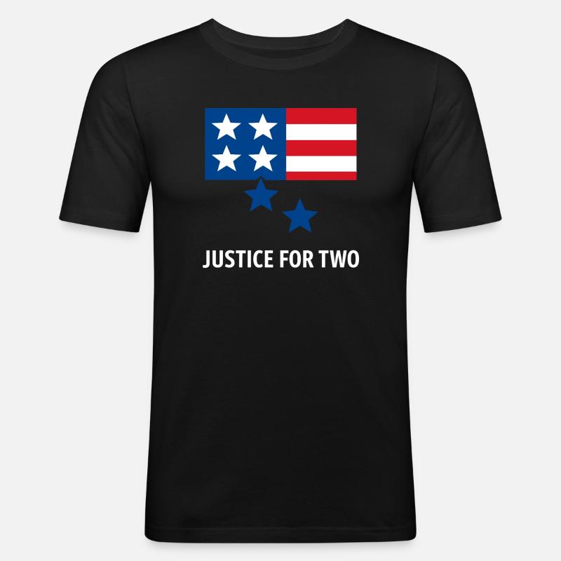Justice For Two - Männer Slim Fit T-Shirt - Schwarz