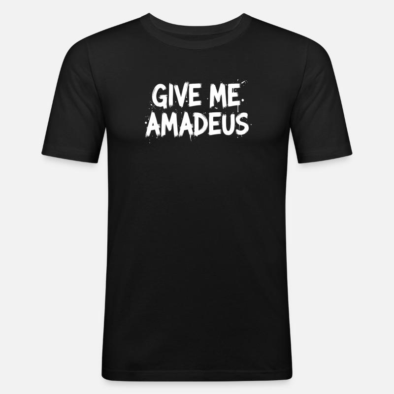 Gib Mir Amadeus - Männer Slim Fit T-Shirt - Schwarz