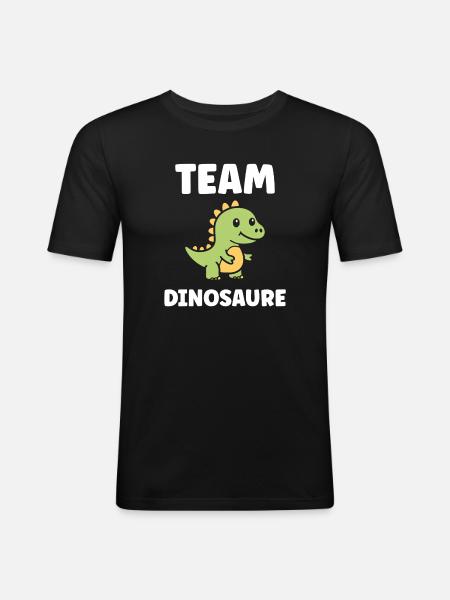 Équipe Dinosaure Cartoon - T-shirt près du corps Homme - noir