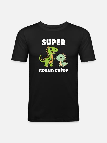 Super Big Brother Dinosaurs - Men's Slim Fit T-Shirt - black