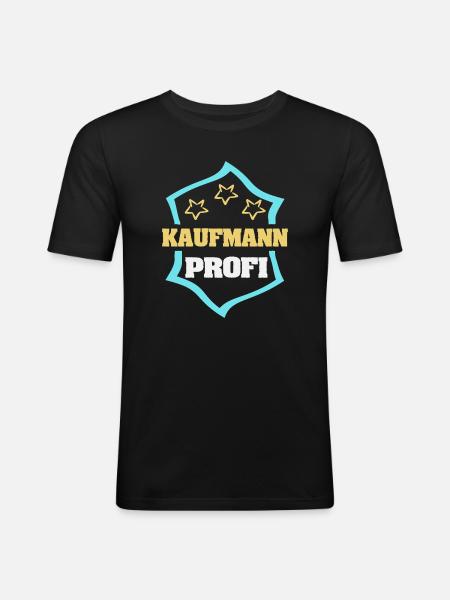 Arbeit Kaufmann - Männer Slim Fit T-Shirt - Schwarz