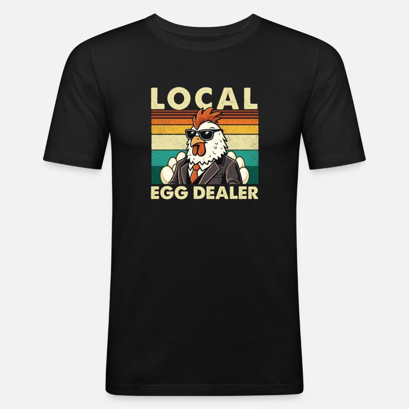Lokaler Eierhändler Hähnchen-Oster-Bauernspaß - Männer Slim Fit T-Shirt - Schwarz