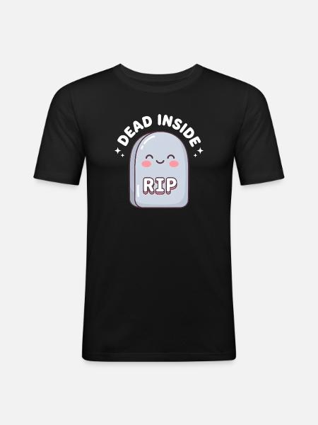 Cute RIP Tombstone Design - Men's Slim Fit T-Shirt - black