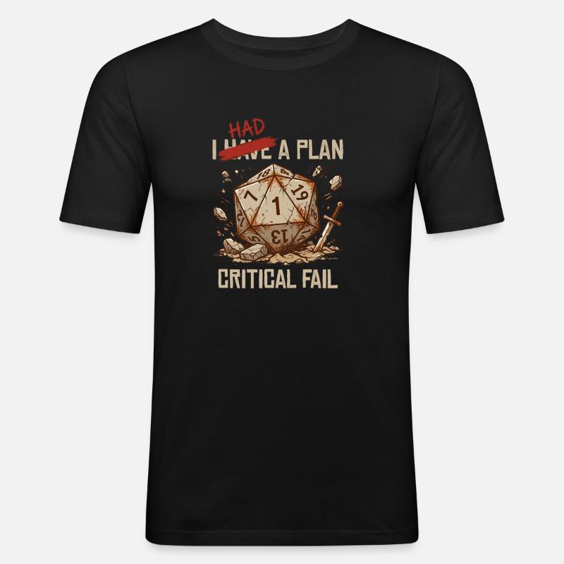 Échec critique – J’avais un plan cube - T-shirt près du corps Homme - noir