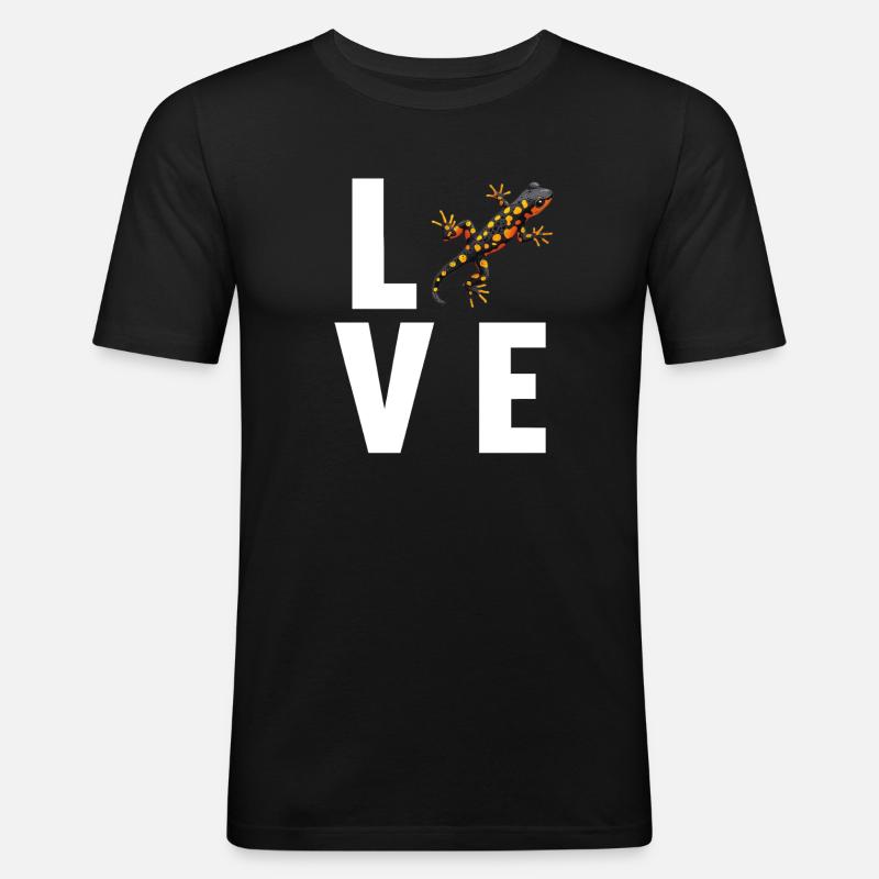 Feuersalamander Salamander - Männer Slim Fit T-Shirt - Schwarz