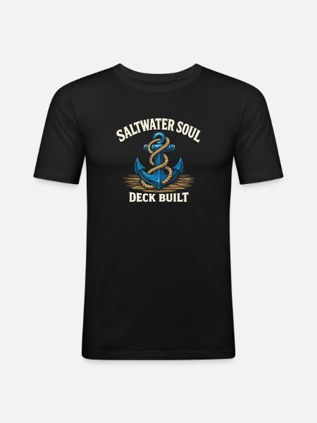 Seemannschaftsgeschenk Für Deckhand Ocean Work - Männer Slim Fit T-Shirt - Schwarz