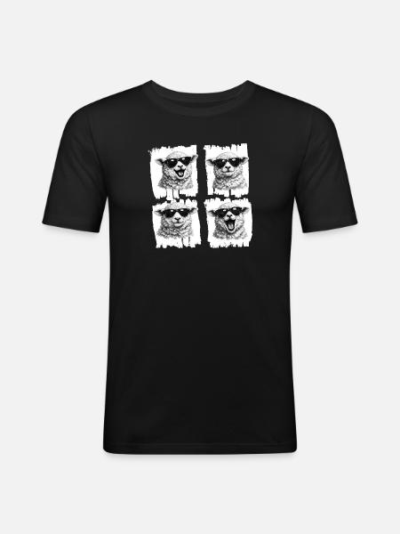 Sheep Sunglasses Quartet - Men's Slim Fit T-Shirt - black
