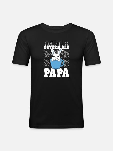 Easter Bunny in Mug Dad - Men's Slim Fit T-Shirt - black