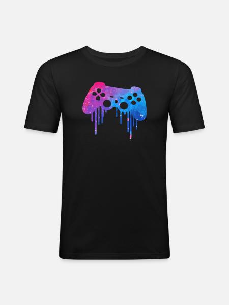 Gaming Splash - Men's Slim Fit T-Shirt - black
