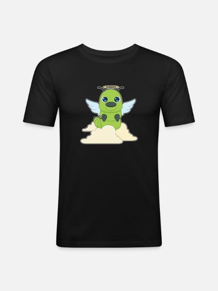Ailes d’ange chenille - T-shirt près du corps Homme - noir