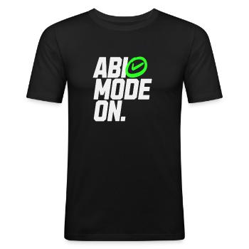 MODE ABI ACTIVÉ - T-shirt près du corps Homme - noir - Devant - Nik (191cm)