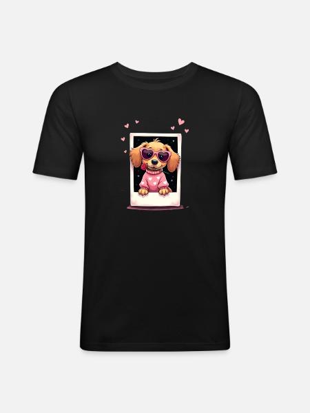 Dackel teckel teckel tekel - T-shirt près du corps Homme - noir