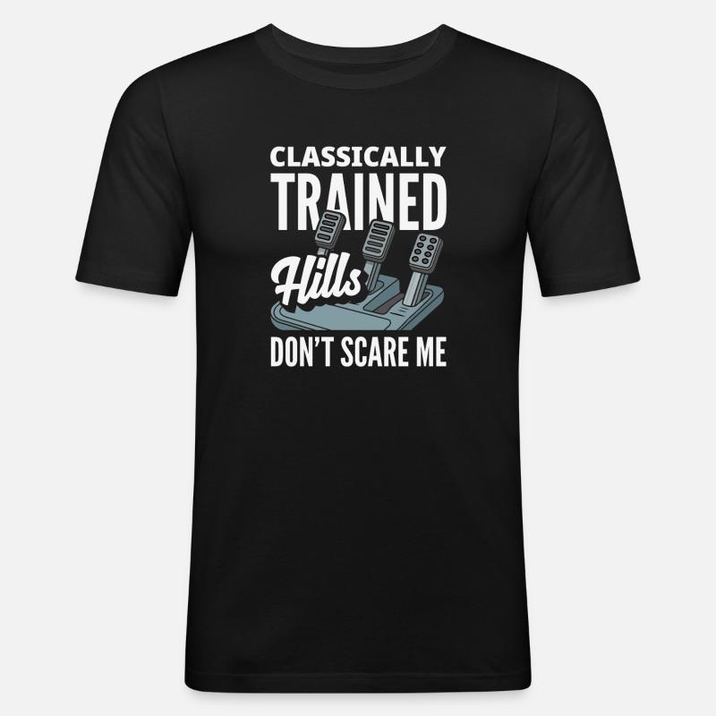 Manuelles Auto, Klassisch Ausgebildeter - Männer Slim Fit T-Shirt - Schwarz