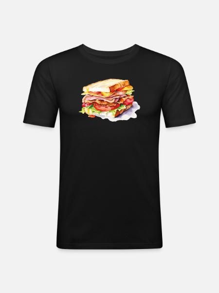 Sandwich Illustration - Men's Slim Fit T-Shirt - black